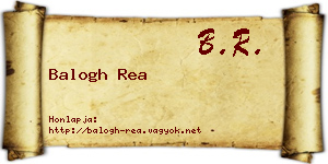 Balogh Rea névjegykártya